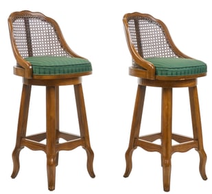 Pair of Cane Barstools