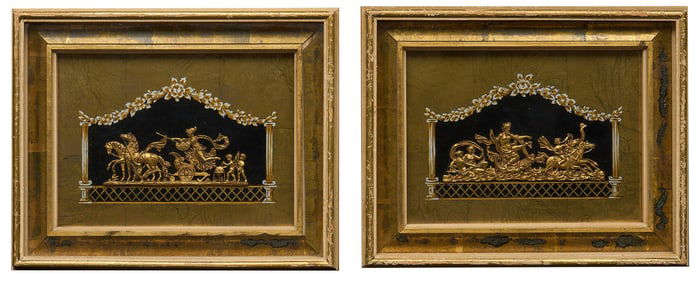 Pair  Classical Style Gilt Shadowboxes