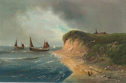 Vintage European Coastal Painting
