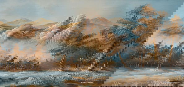 Signed Vandruff, Winter Landscape