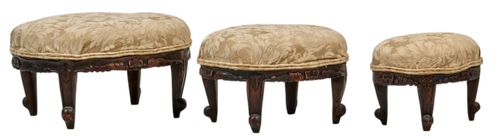 (3) Upholstery Nesting Stools