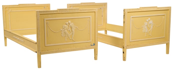(2) Yellow Twin Bed Frames