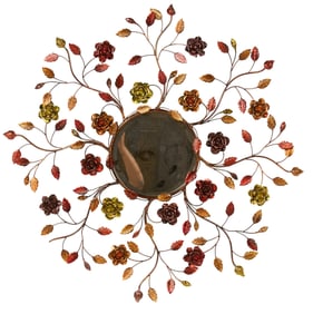 Metal Floral Mirror