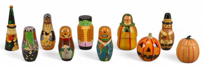 (10) Russian Maryoshka Nesting Dolls, Halloween