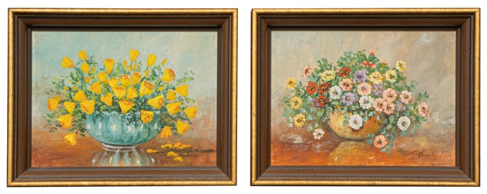 (2) Vintage Floral Paintings