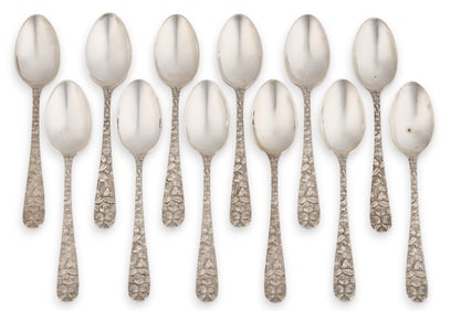 (12) "Repousse" Sterling Demitasse Spoons