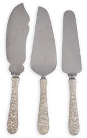 (3) "Repousse" by Kirk & Son Sterling Serving Pieces