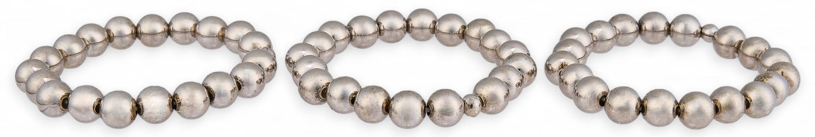 (3) Italian Sterling Silver Beaded Bracelets (1 of 3)