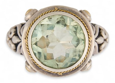 18K Sterling Silver Gemstone Ring