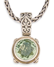 18K Sterling Silver Gemstone Necklace