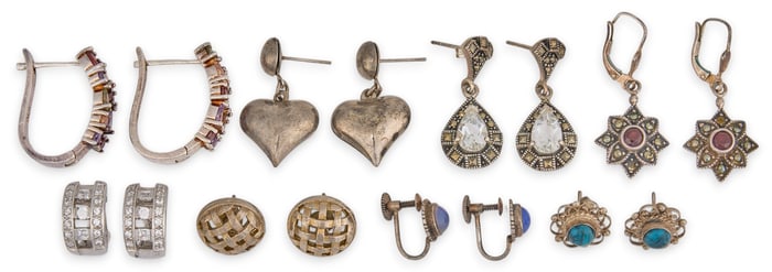 (8) Pairs of Vintage Sterling Silver Earrings