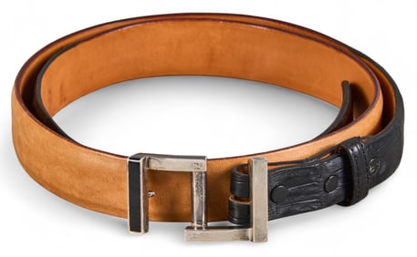 Two Moons (USA) Black Aligator & Bison Belt