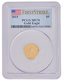 2015 MS70 $5 Gold Eagle Coin