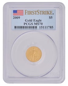 2009 MS70 $5 Gold Eagle Coin
