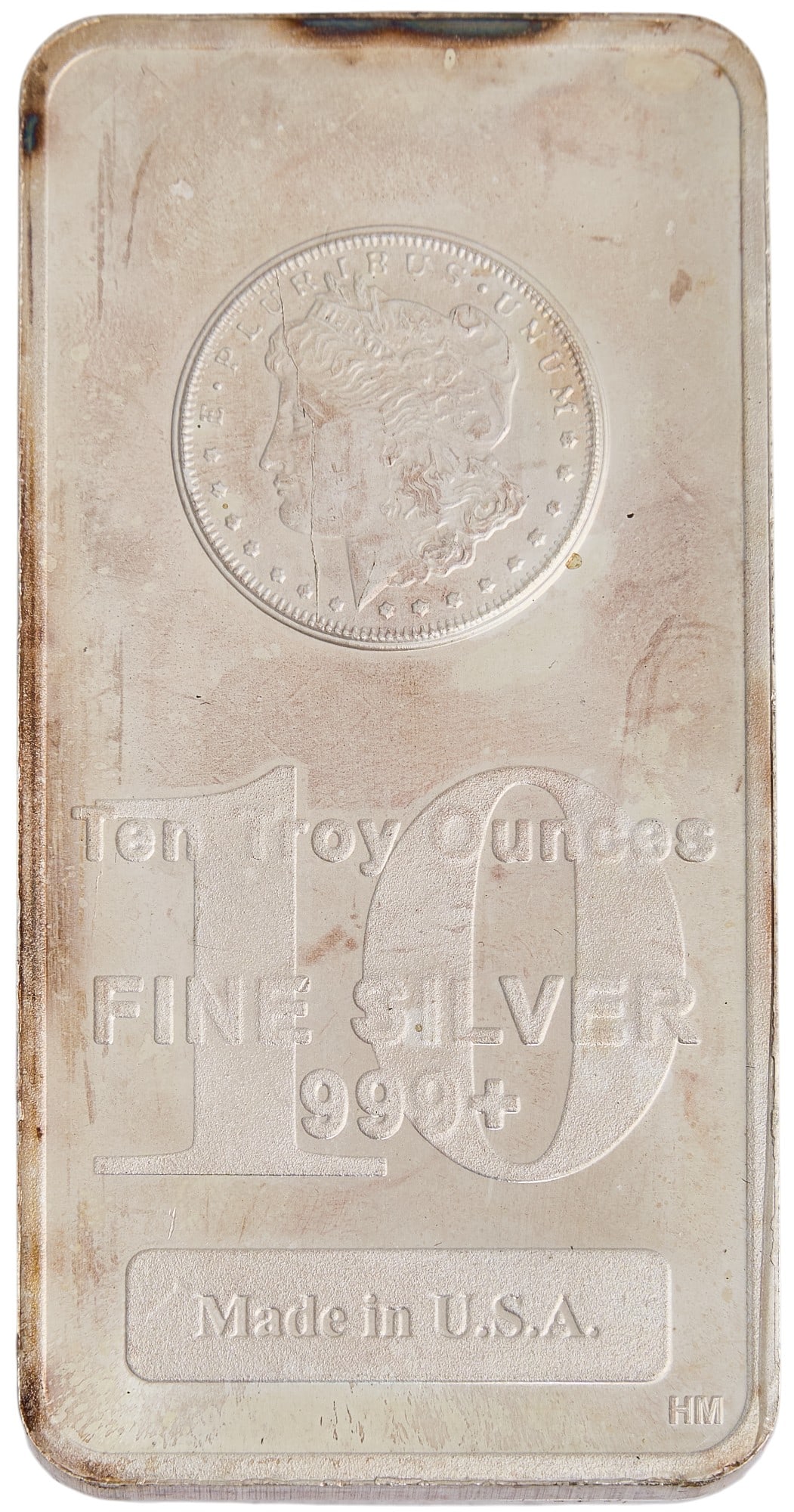 10 ozt .999 Silver Bar: Money metal exchange bar, made in USA,10 ozt Provenance: Property from the collection of a prominent San Antonio, Texas businessman