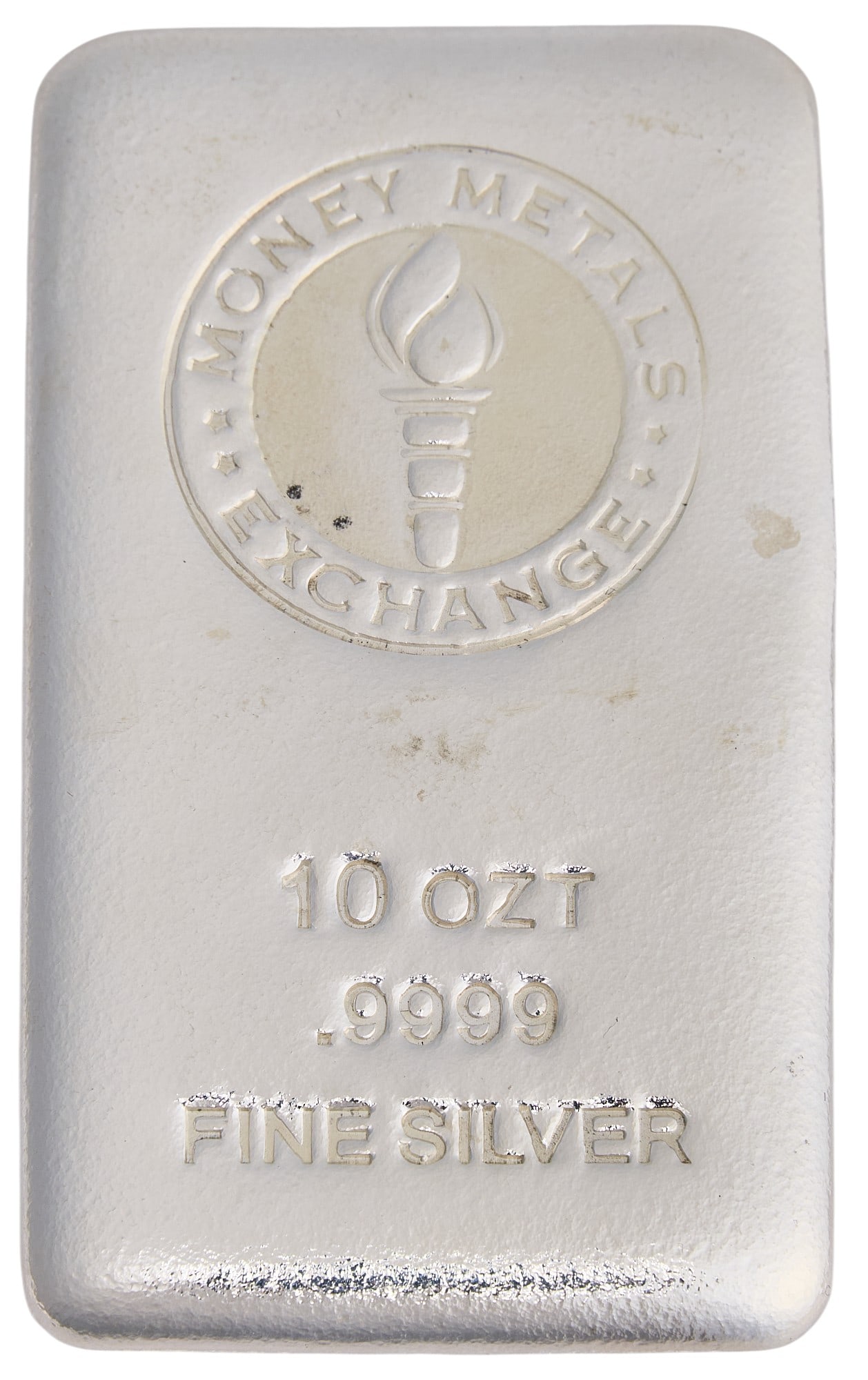 10 ozt .999 Silver Bar: Money metal exchange bar, 10 ozt Provenance: Property from the collection of a prominent San Antonio, Texas businessman