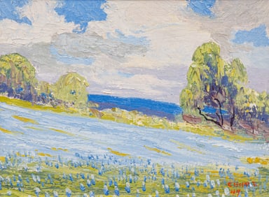 Carl Hoppe, "Bluebonnet Field, South Texas", 1947
