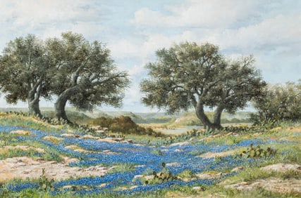 Ronald Vaughan, Bluebonnet and Cattle