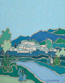 Brother Cletus Behlmann, Blue Pueblo scene