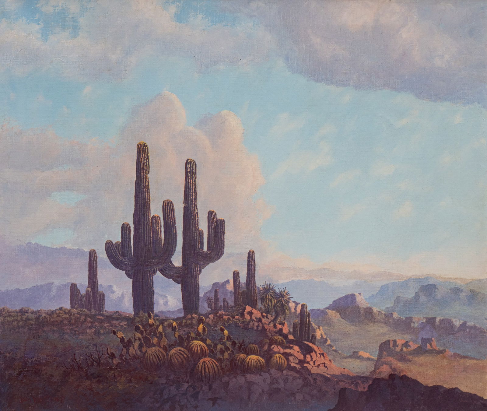 Jack van Ryder, "Canyon Symphony": Jack van Ryder (Amer., 1899-1967), "Canyon Symphony", oil on canvas, framed in a motyka frame sight: 24 x 28 in., frame: 28 x 32 in. Provenance: Property from Mrs. Jack van Ryder, who donated to the T