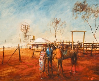 Hugh David Sawrey, "Yarning by the Horse Yards