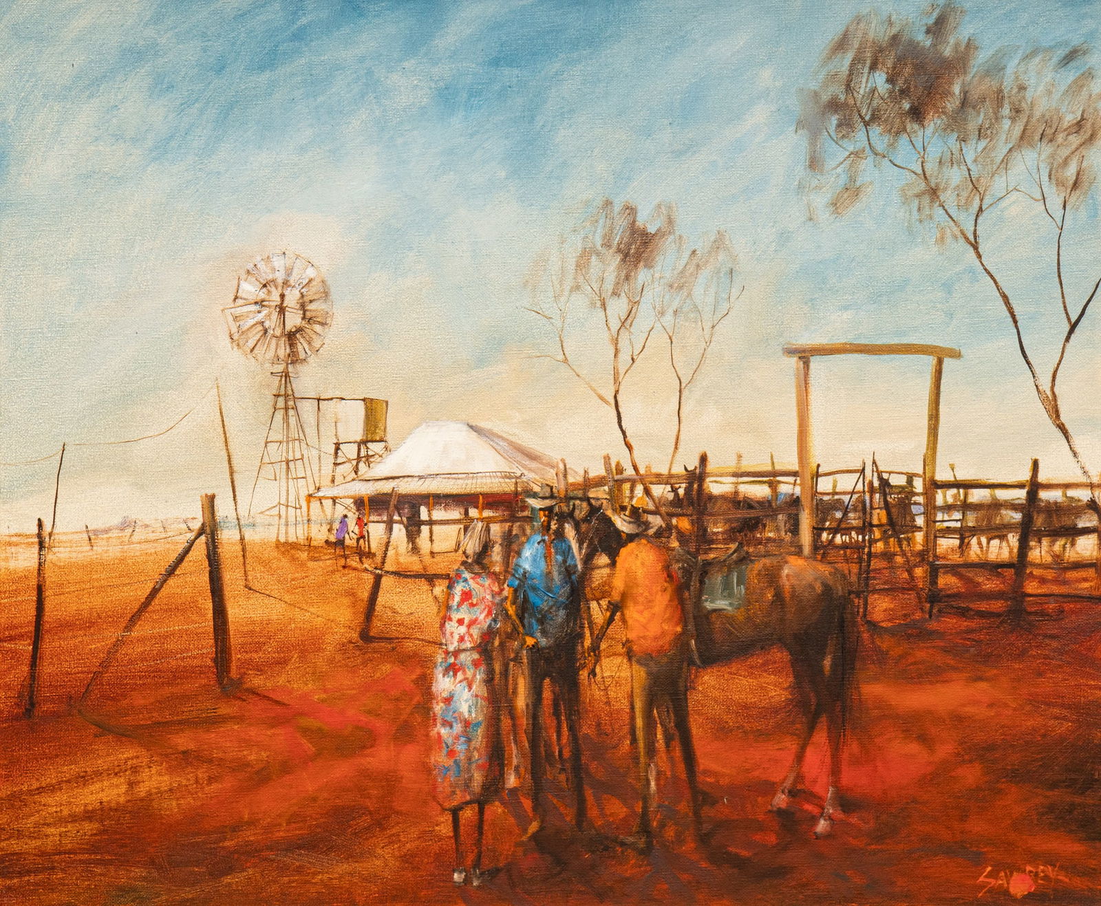Hugh David Sawrey, "Yarning by the Horse Yards (1 of 4)