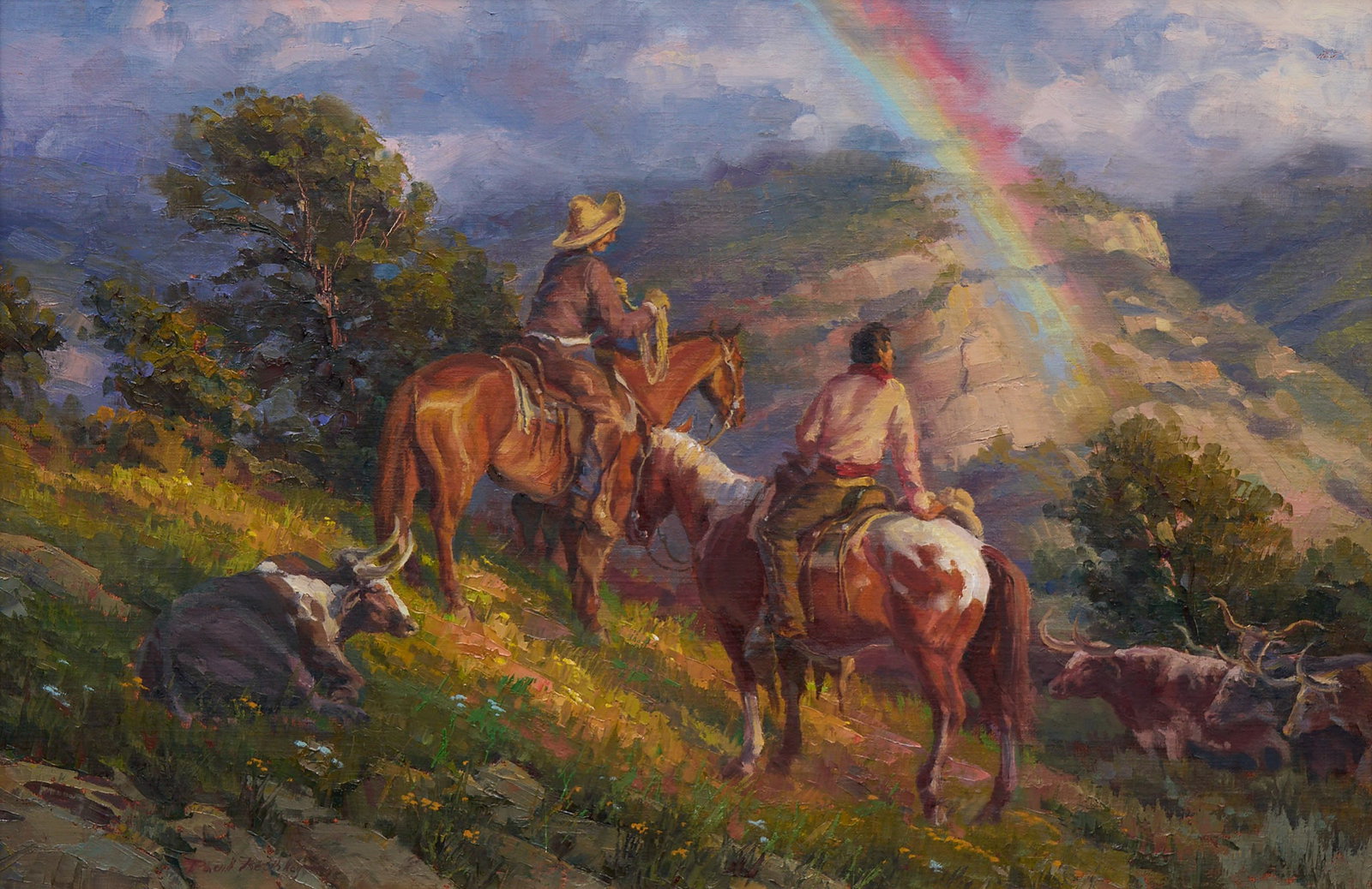 Paul Kethley, "Pausing for a Wonder": Paul Troy Kethley (Colorado / Louisiana, b. 1952), "Pausing for a Wonder", oil on canvas sight: 16 in. x 24 in., frame: 23 in. x 31 in. Provenance: Property from a home in San Antonio, Texas Paul Keth
