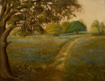 F.A. Cloonan, Bluebonnets and Oak