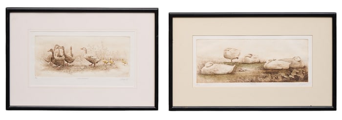 Sandy Scott, (2) Ducks Etchings