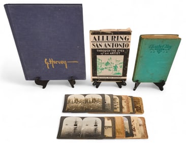 (3) Texas Art Books & Stereoview Cards