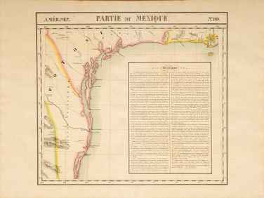 1825 Vandermaelen Map of Coastal Texas