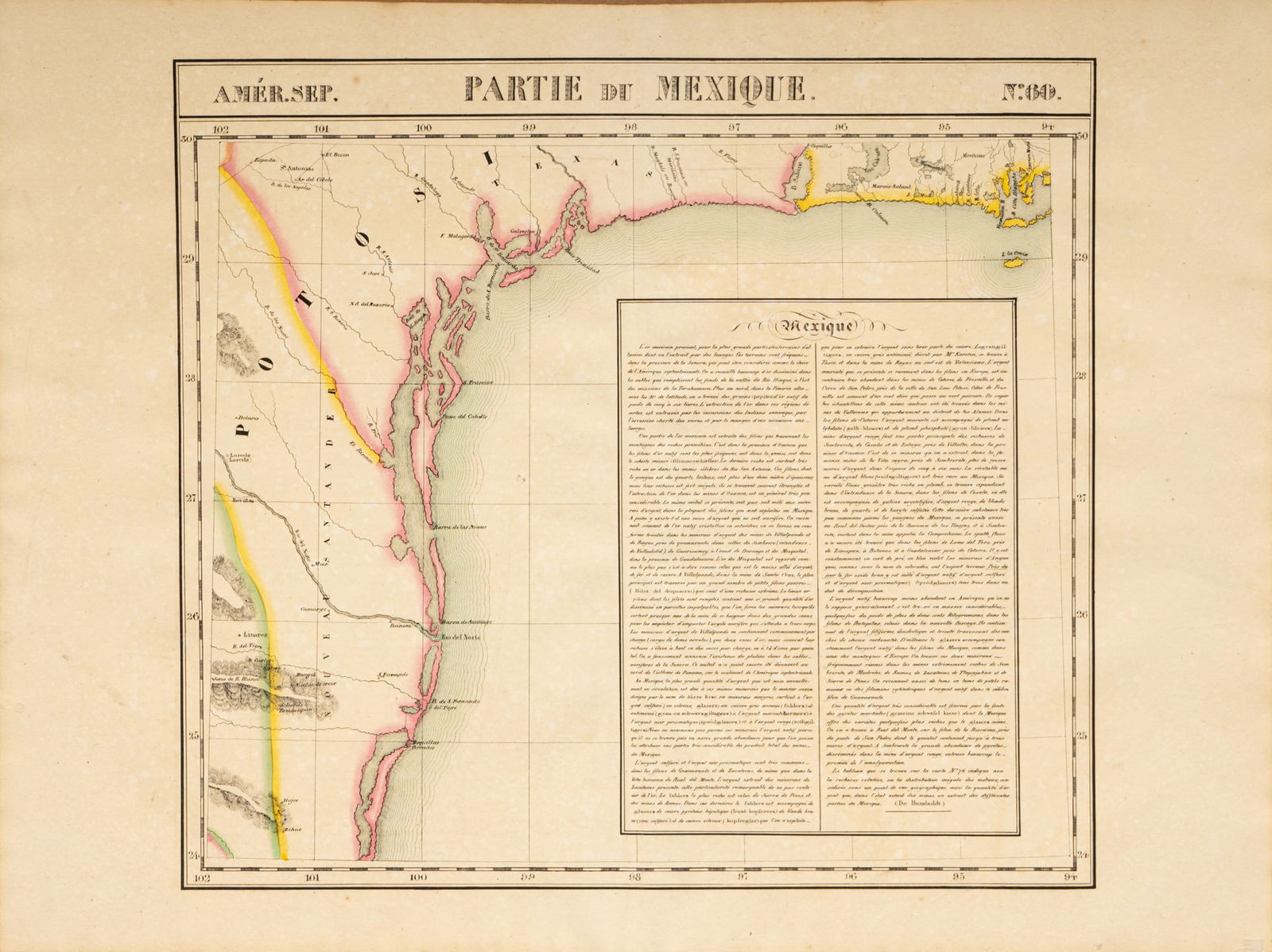 1825 Vandermaelen Map of Coastal Texas (1 of 3)