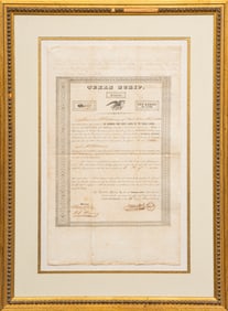 Framed Republic of Texas Scrip