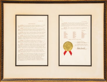 Framed Texas Senate Resolution No. 531 for William D. Wittliff