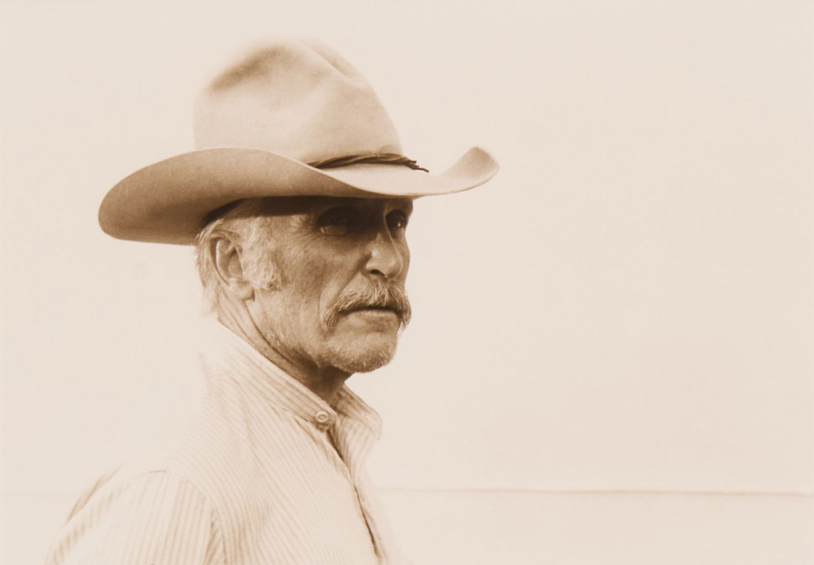 Duvall as Gus, Lonesome Dove Double Signed Bill Wittliff Photograph: Bill Wittliff (1940-2019, USA) "Augustus", 1988, photograph of Robert Duvall as Gus McCrae from the "Lonesome Dove" television miniseries (1989), framed and matted by John Scott (A