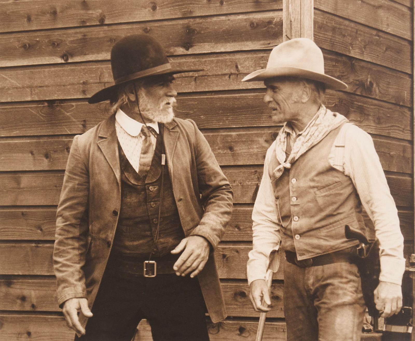 Gus and Call, Signed Bill Wittliff Photograph: Bill Wittliff (1940-2019, USA) 20th century photograph of Tommy Lee Jones as Captain Woodrow F. Call and Robert Duvall as Gus McCrae from the "Lonesome Dove" television miniseries (1989