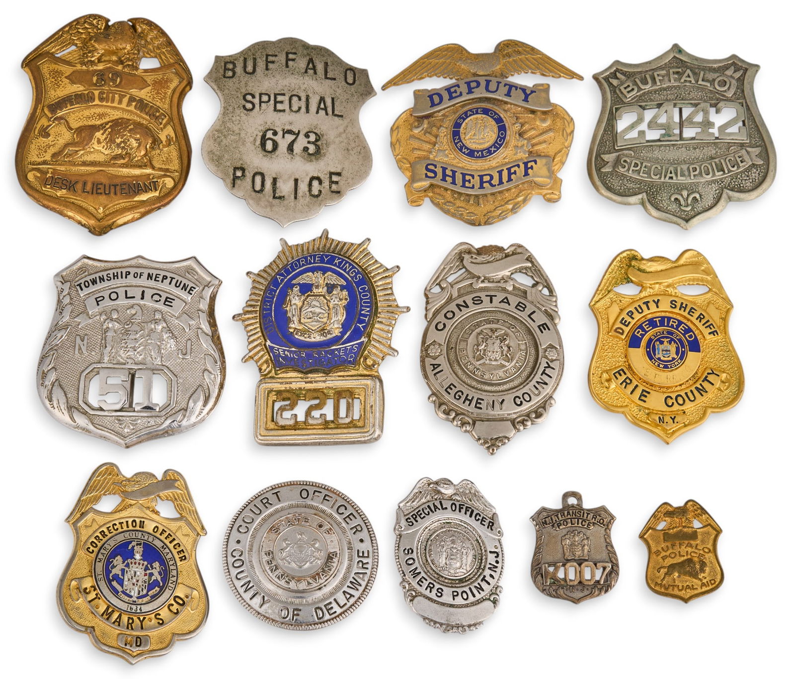 (13) Law Enforcement Badges (1 of 2)