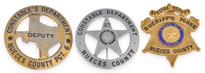 (3) Nueces County Sheriff Badges