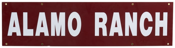 Double Sided Porcelain Alamo Ranch Sign