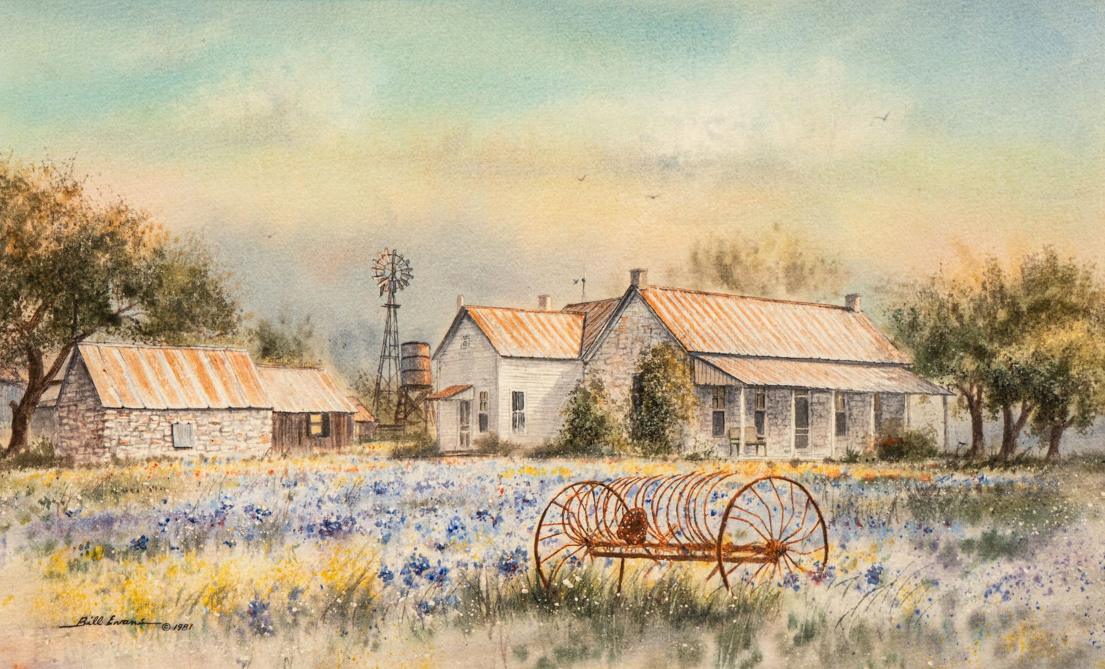 Bill Evans, Bluebonnets and Plow (1 of 4)