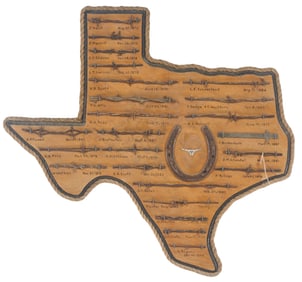 Texas-Shaped Barbed Wire Display