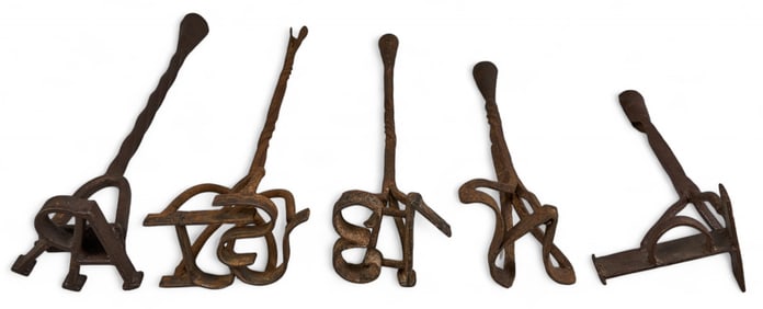 (5) Hand Forged Branding Irons, c. 1900s