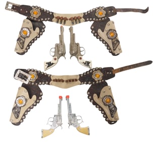 Pair of Vintage Toy Gun and Holster Sets