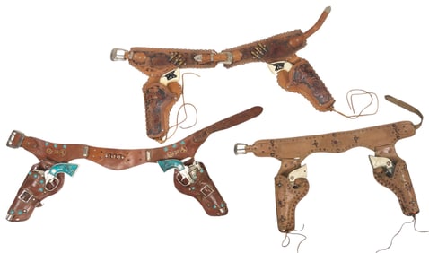 (3) Vintage Toy Gun and Holster Sets