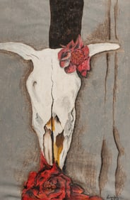 Signed London, Cow Skull Pastel