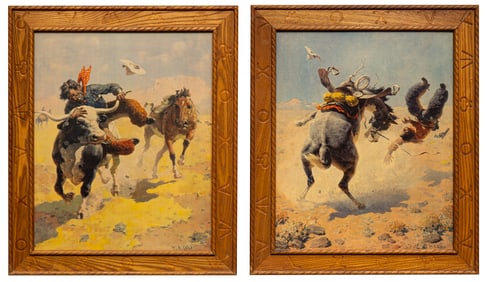 (2) W.R. Leigh Cowboy Prints