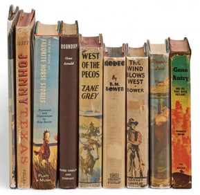 (9) Vintage Western Themed Books