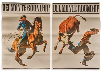 Pair of Del Monte Round Up Double-Sided Posters, 1965