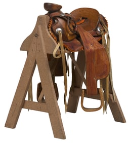Antique Children's Saddle with Stand