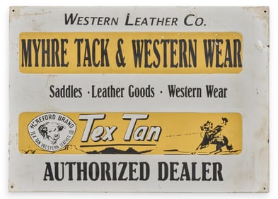 Western Leather Co. Porcelain Advertising Sign